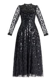 Needle & Thread all-over sequin embellished dress - Nero