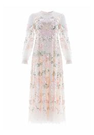 Needle & Thread Rosalie sequin-embellished long-sleeve gown - Toni neutri