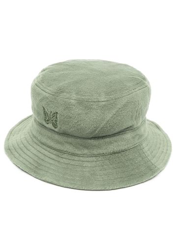 Needles embroidered-logo bucket hat - Verde