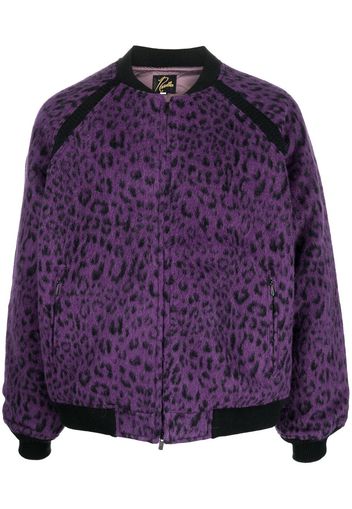 Needles textured zebra-print bomber jacket - Viola