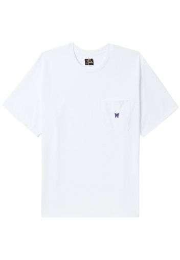 Needles embroidered-logo short-sleeve T-shirt - Bianco