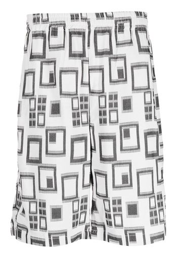 Needles geometric-print Bermuda shorts - Nero