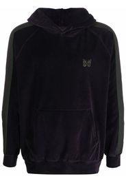Needles logo embroidered hoodie - Viola