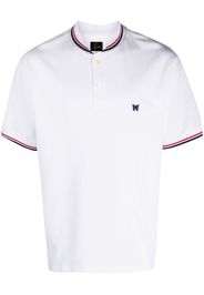 Needles logo-patch cotton polo shirt - Bianco