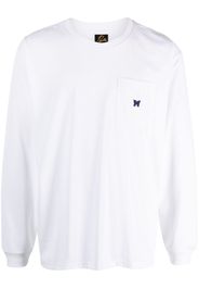 Needles logo-appliqué long-sleeve T-shirt - Bianco