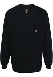 Needles butterfly-embroidered T-shirt - Nero
