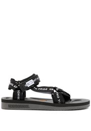 Neighborhood logo-tape flat sandals - Nero