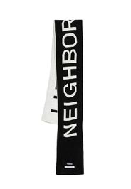 Neighborhood intarsia-knit logo scarf - Nero