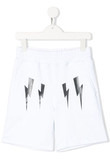 lightning bolt logo track shorts