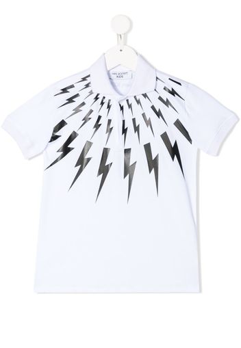 lightning print polo shirt