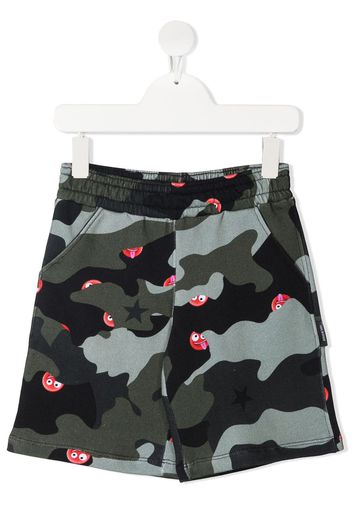 Neil Barrett Kids Shorts con stampa camouflage - Verde