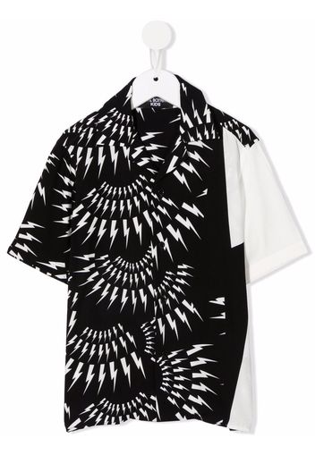 Neil Barrett Kids Thunderbolt-print shirt - Nero