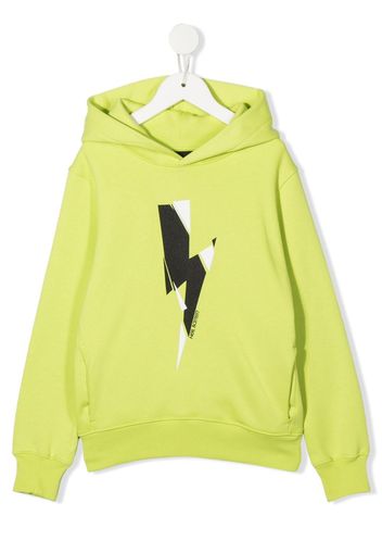 Neil Barrett Kids Big Lightning cotton hoodie - Verde
