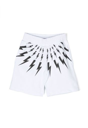 Neil Barrett Kids logo-print track shorts - Bianco