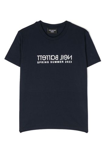 Neil Barrett Kids logo-print T-shirt - Blu