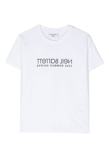 Neil Barrett Kids logo-print T-shirt - Bianco