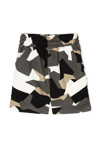 Neil Barrett Kids camouflage-pattern cotton shorts - Grigio