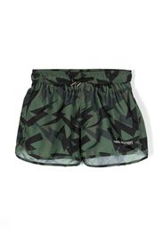 Neil Barrett Kids lightning bolt-print swim shorts - Verde