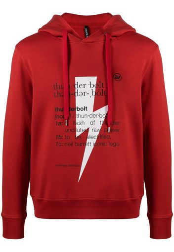 Neil Barrett Thunderbolt-print hoodie - Rosso