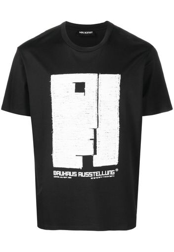 Neil Barrett T-shirt con stampa grafica Bauhaus - 514 BLACK NATURAL