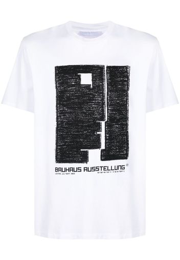 Neil Barrett T-shirt con stampa grafica Bauhaus - Bianco