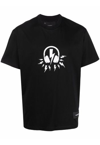 Neil Barrett Music Bolt print round-neck T-shirt - Nero