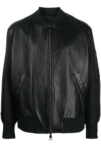 Neil Barrett leather panelled bomber jacket - Nero