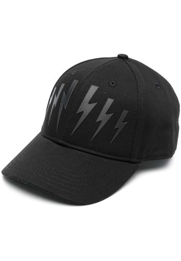 NEIL BARRETT Lightning-print baseball cap - Nero