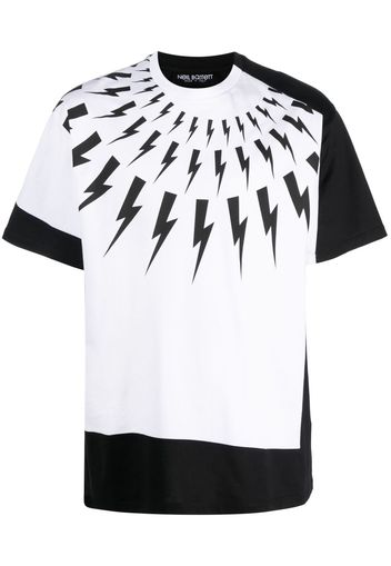 Neil Barrett lightning bolt-print cotton-jersey T-shirt - Bianco