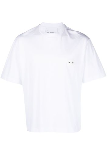 Neil Barrett logo-patch short-sleeved cotton T-shirt - Bianco