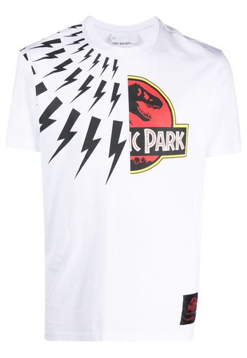 Neil Barrett Jurassic Park & Fair Isle Thunderbolt T-shirt - Bianco