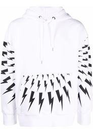 Neil Barrett Thunderbolt-print hoodie - Bianco
