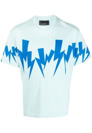 Neil Barrett Thunderbolt-print cotton T-shirt - Blu