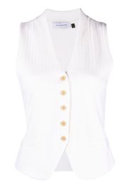 NELLS NELSON Gilet a coste con scollo a V - Bianco