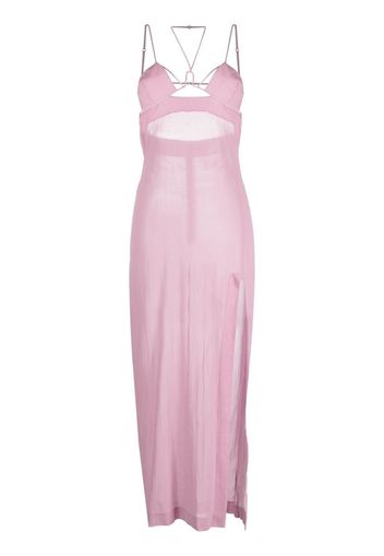 Nensi Dojaka cut-out semi-sheer midi dress - Rosa