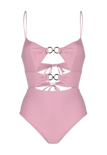 Nensi Dojaka ring-embellished cut-out swimsuit - Rosa