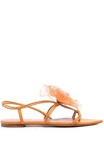 Nensi Dojaka faux-flower leather sandals - Arancione