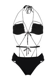 Nensi Dojaka multi-strap design swimsuit - Nero