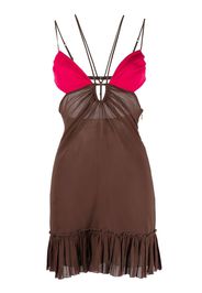 Nensi Dojaka front keyhole minidress - Marrone