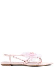 Nensi Dojaka faux-flower leather sandals - Rosa