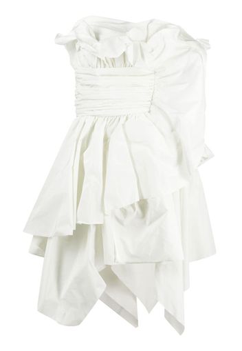 NERVI draped strapless dress - Bianco