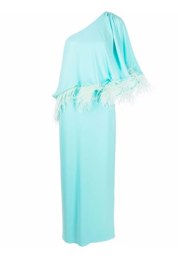 NERVI feather-detail maxi dress - Blu