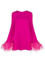 NERVI feather-trim georgette minidress - Rosa