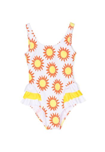 Nessi Byrd Kids Ursula sun-print swimsuit - Bianco