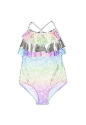 Nessi Byrd Kids Milly ruffle-trim swimsuit - Multicolore