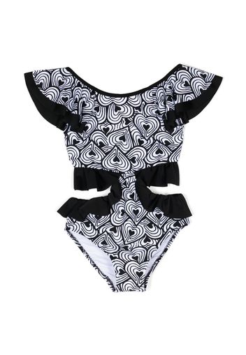 Nessi Byrd Kids cut-out detail swimsuit - Nero