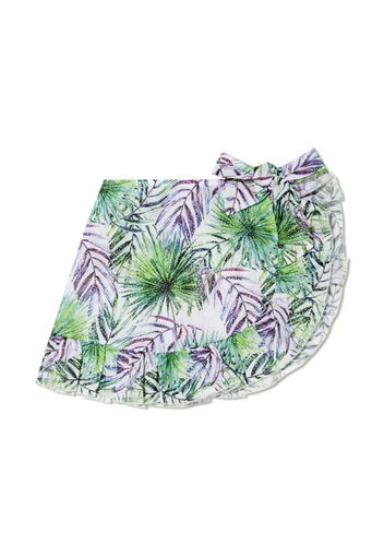 Nessi Byrd Kids Janet leaf-print skirt - Verde