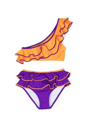 Nessi Byrd Kids Maya ruffled bikini set - Arancione