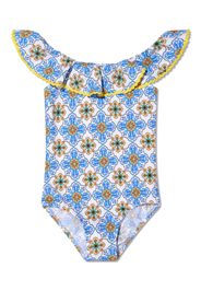 Nessi Byrd Kids Fenty geometric-print swimsuit - Blu