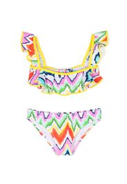 Nessi Byrd Kids Akeno zigzag print bikini set - Multicolore